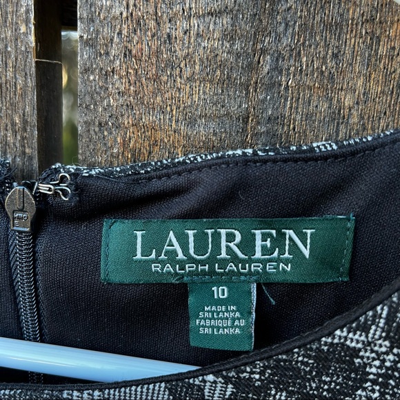 Lauren Ralph Lauren Houndstooth Plaid Floral Dress Sz 10 - Picture 3 of 13